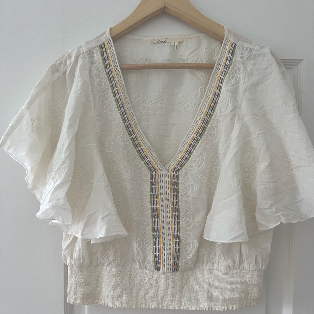 Anthropologie Top with Cute Puffy Sleeves